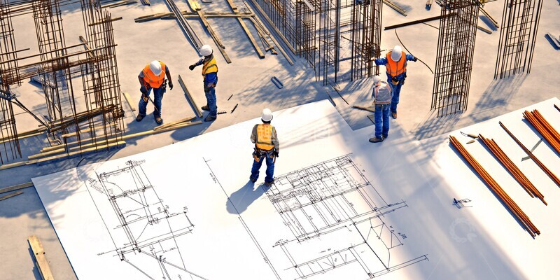 高清大图下载【趣麦麦图】施工现场工人工程师1