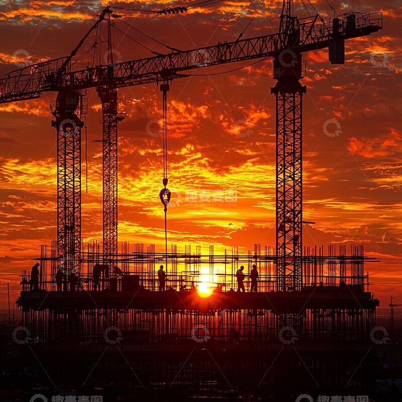 高清大图下载【趣麦麦图】建设晨曦建设晨曦吊车1