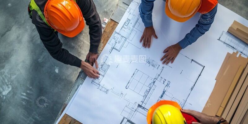 高清大图下载【趣麦麦图】施工现场工人工程师