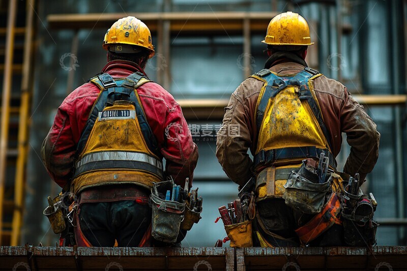 高清大图下载【趣麦麦图】施工人员广告图1