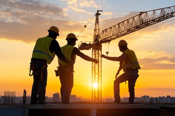 工人清晨准备开工1