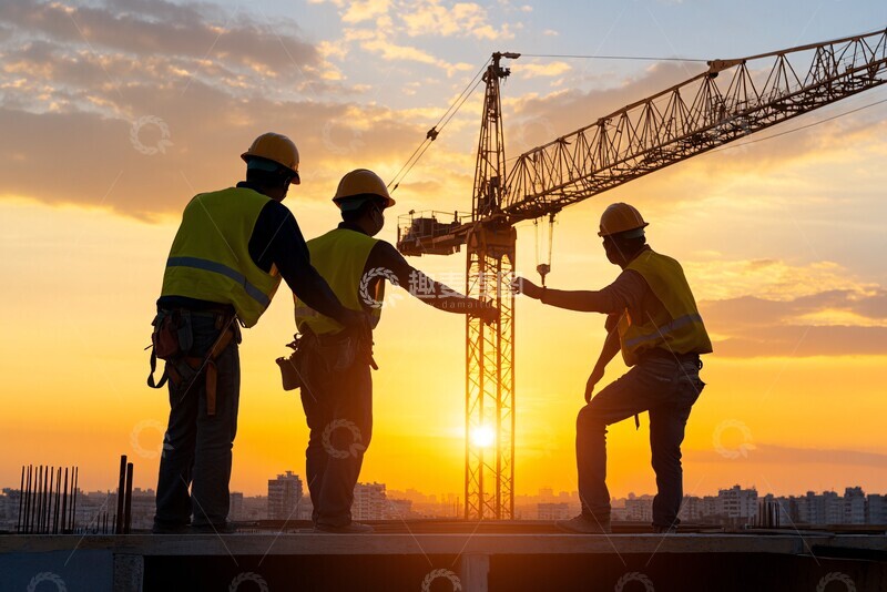 高清大图下载【趣麦麦图】工人清晨准备开工1