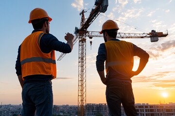 工人清晨准备开工