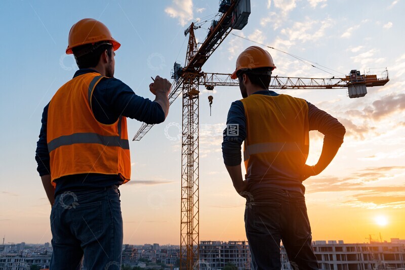 高清大图下载【趣麦麦图】工人清晨准备开工