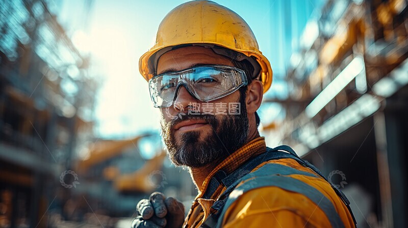 高清大图下载【趣麦麦图】工人握钢条工人钢条安全2