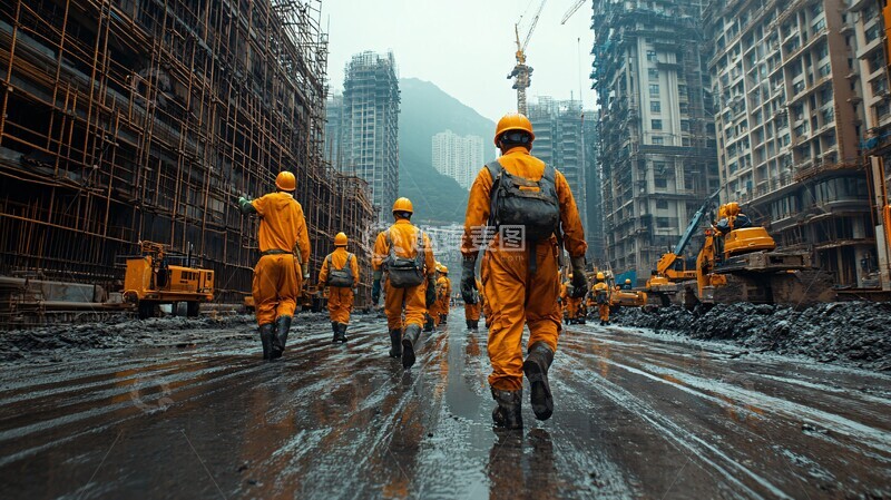 高清大图下载【趣麦麦图】工人施工现场3
