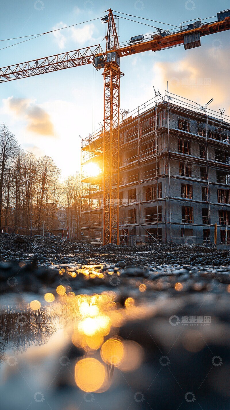 高清大图下载【趣麦麦图】施工现场阳光明媚2