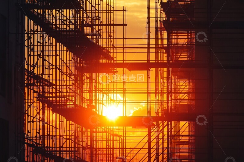 高清大图下载【趣麦麦图】脚手架与楼梯剪影2