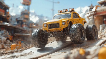 工具车跃过坡道