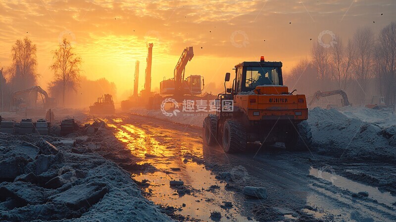 高清大图下载【趣麦麦图】工地鸟瞰图工地鸟瞰建筑2