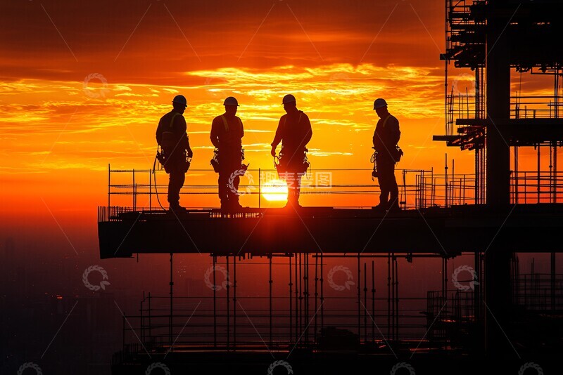 高清大图下载【趣麦麦图】工人顶部施工图1