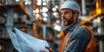 工程师检查建筑图纸1