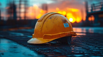 工程头盔夕阳下2