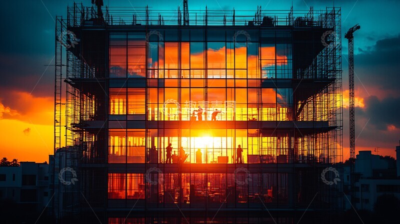 高清大图下载【趣麦麦图】工人建造办公室2