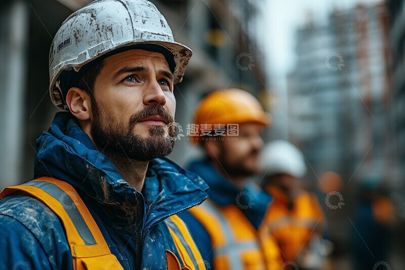 高清大图下载【趣麦麦图】施工队在新建楼前2