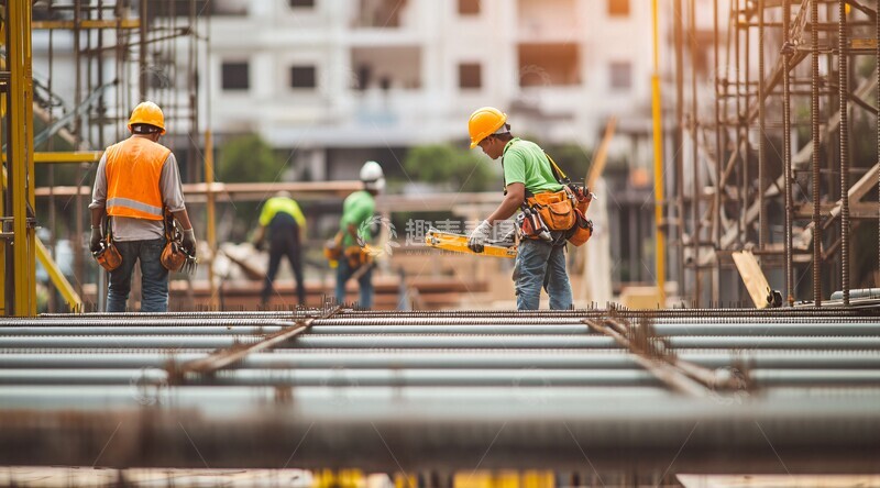 高清大图下载【趣麦麦图】工人搭建脚手架4