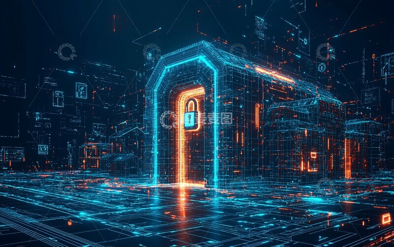 高清大图下载【趣麦麦图】仓库安全系统背景2