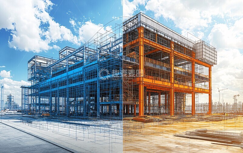 高清大图下载【趣麦麦图】钢结构建筑设计图2