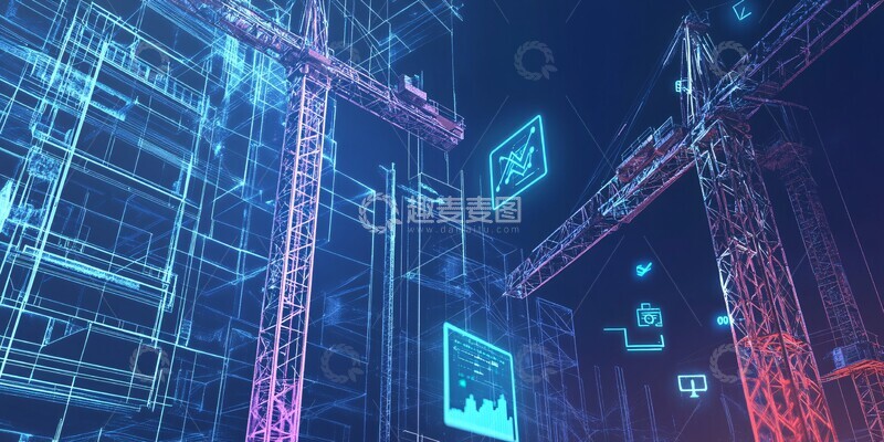 高清大图下载【趣麦麦图】未来建筑工地