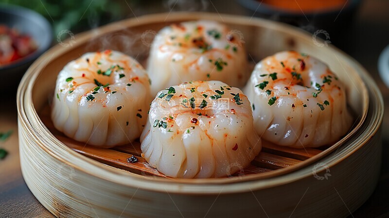 高清大图下载【趣麦麦图】竹篮虾饺饺子竹篮虾饺1