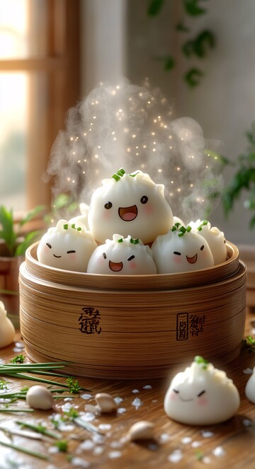 竹篮蒸饺阳光窗景2