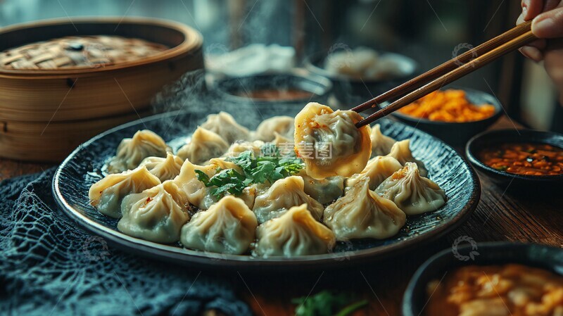 高清大图下载【趣麦麦图】热腾腾的饺子1