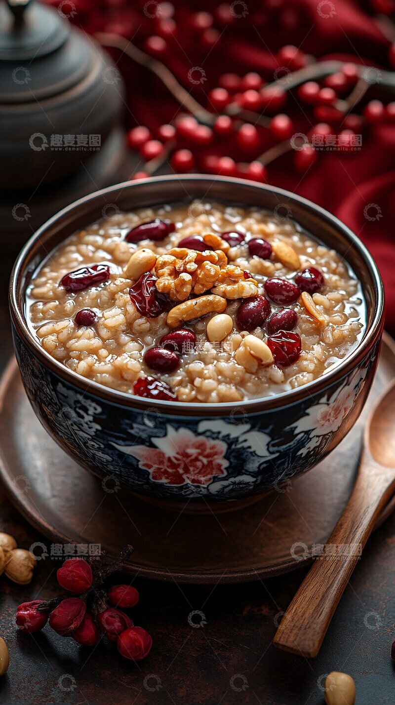 高清大图下载【趣麦麦图】腊八粥传统摆盘2