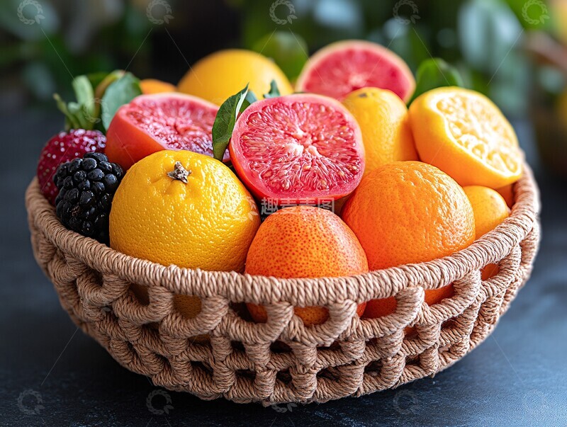 高清大图下载【趣麦麦图】手工编织水果篮1