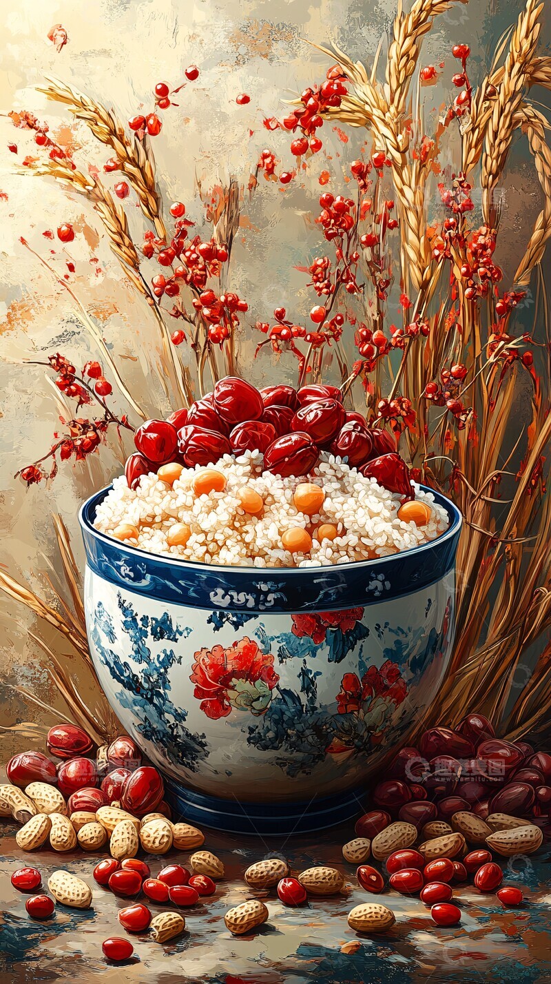 高清大图下载【趣麦麦图】八宝粥与配料