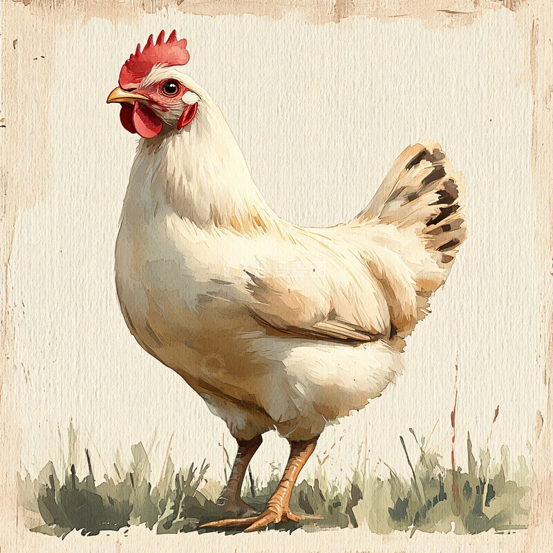 高清大图下载【趣麦麦图】鸡简单色块水彩2