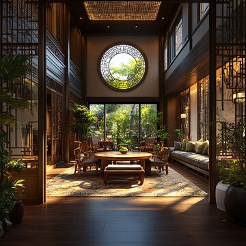 绿植装饰客厅餐厅