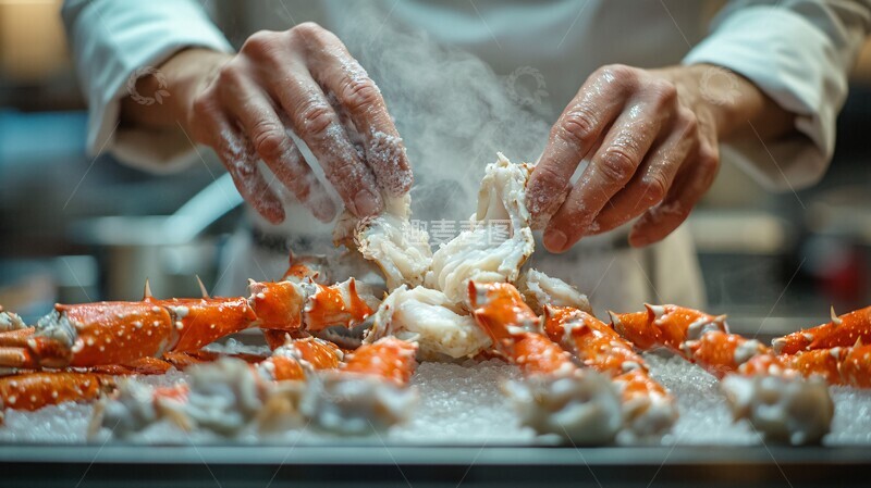高清大图下载【趣麦麦图】蒸蟹厨师厨师厨房蒸汽2