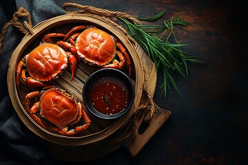 蒸蟹与辣酱组合1