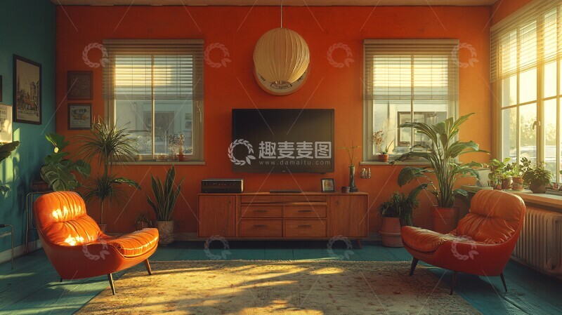 高清大图下载【趣麦麦图】对称布局客厅设计2