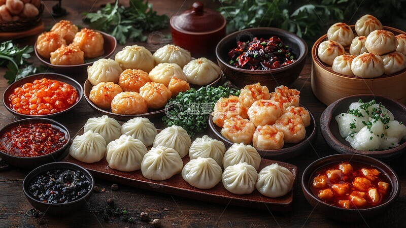 高清大图下载【趣麦麦图】春节传统美食桌