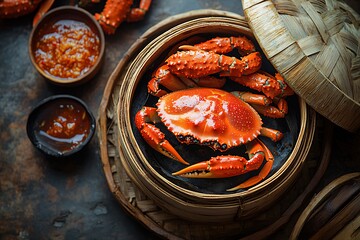 蒸蟹与辣酱组合2