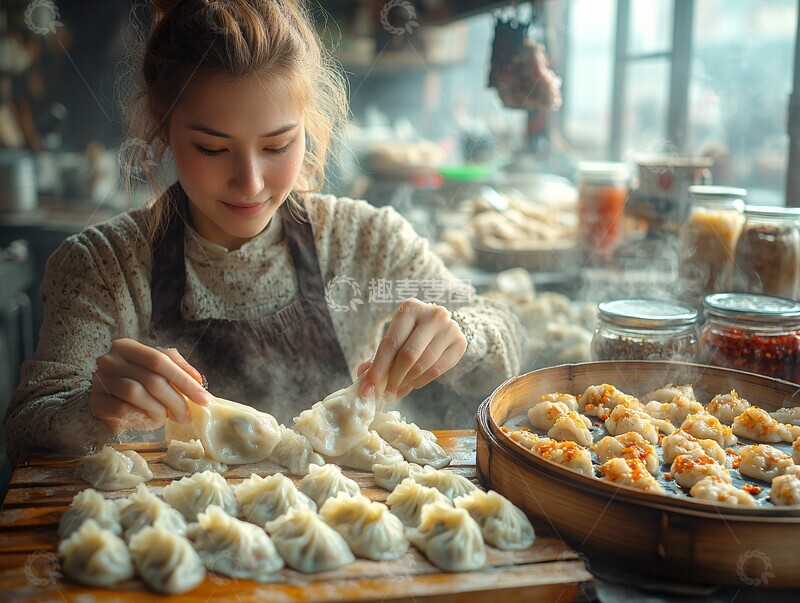 高清大图下载【趣麦麦图】手工饺子与烧麦