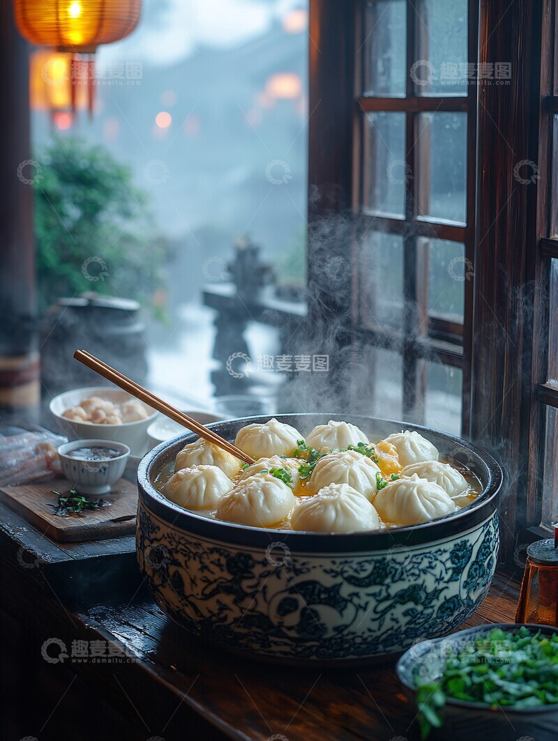 高清大图下载【趣麦麦图】蒸笼里的早餐时光2