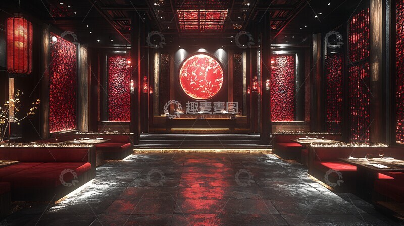 高清大图下载【趣麦麦图】日式前卫餐厅氛围1