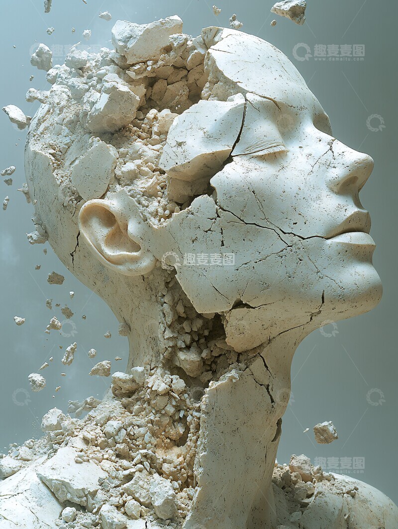 高清大图下载【趣麦麦图】破碎人形雕塑