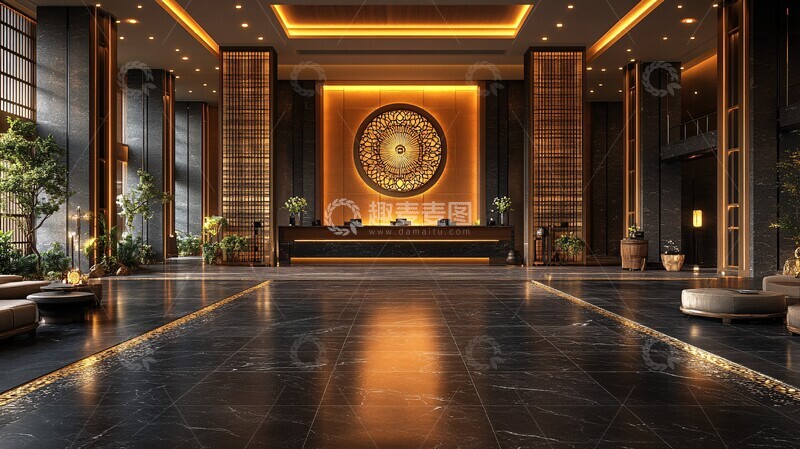 高清大图下载【趣麦麦图】东方宋式酒店大堂2