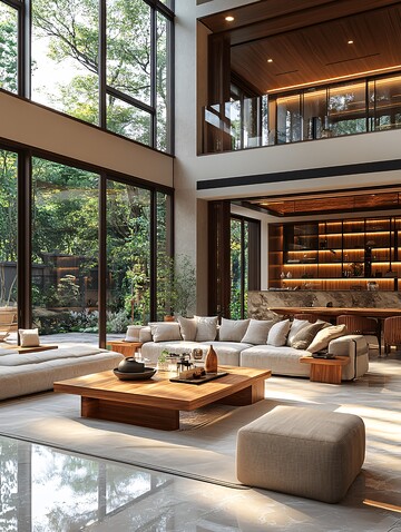 高层别墅客厅餐厅2