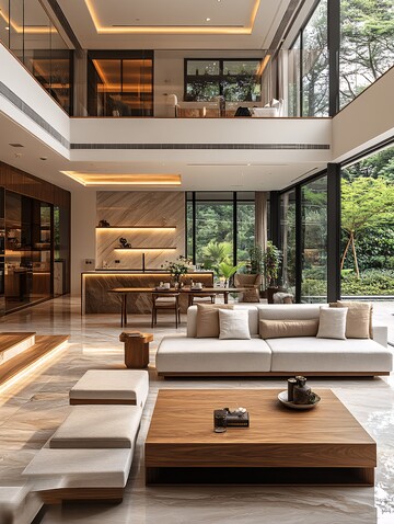 高层别墅客厅餐厅