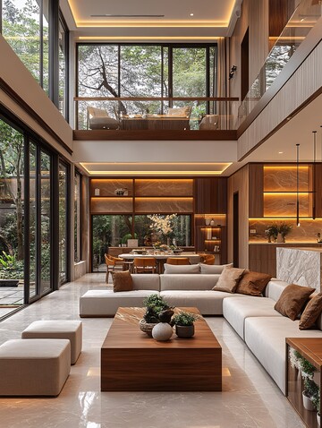 高层别墅客厅餐厅1