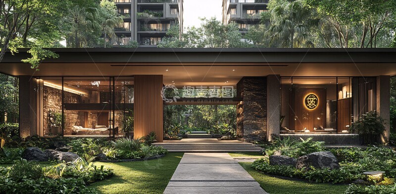 高清大图下载【趣麦麦图】木石豪宅入口2