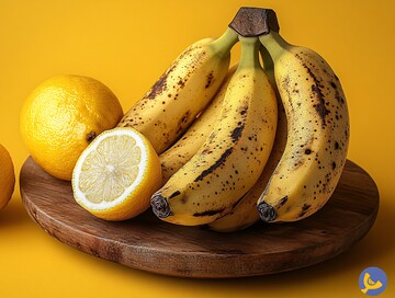 香蕉柠檬黄色背景1