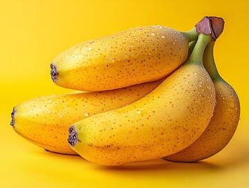 香蕉芒果黄色背景2