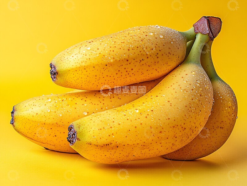 高清大图下载【趣麦麦图】香蕉芒果黄色背景2