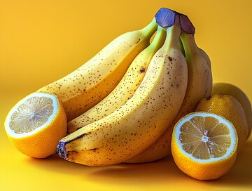 香蕉柠檬黄色背景2