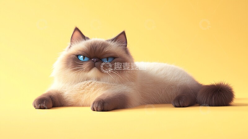 高清大图下载【趣麦麦图】喜马拉雅猫懒洋洋2